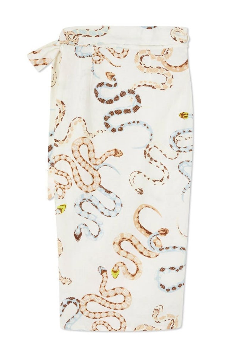 Abito Midi Stampa Serpente con Dettagli Chic