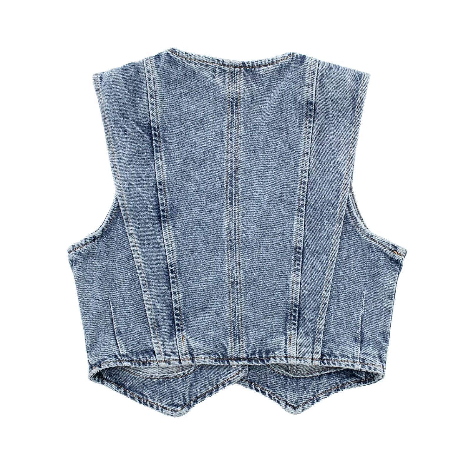 Gilet in Denim Sagomato