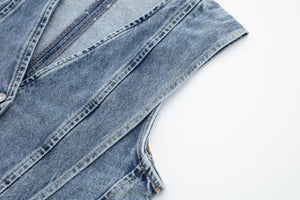 Gilet in Denim Sagomato