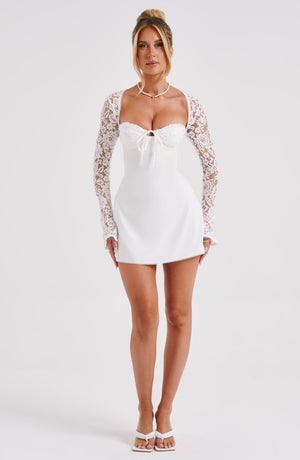 Mini Abito con Maniche in Pizzo