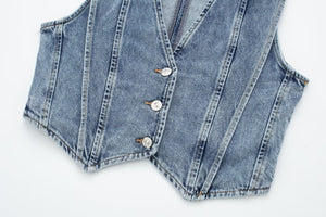 Gilet in Denim Sagomato