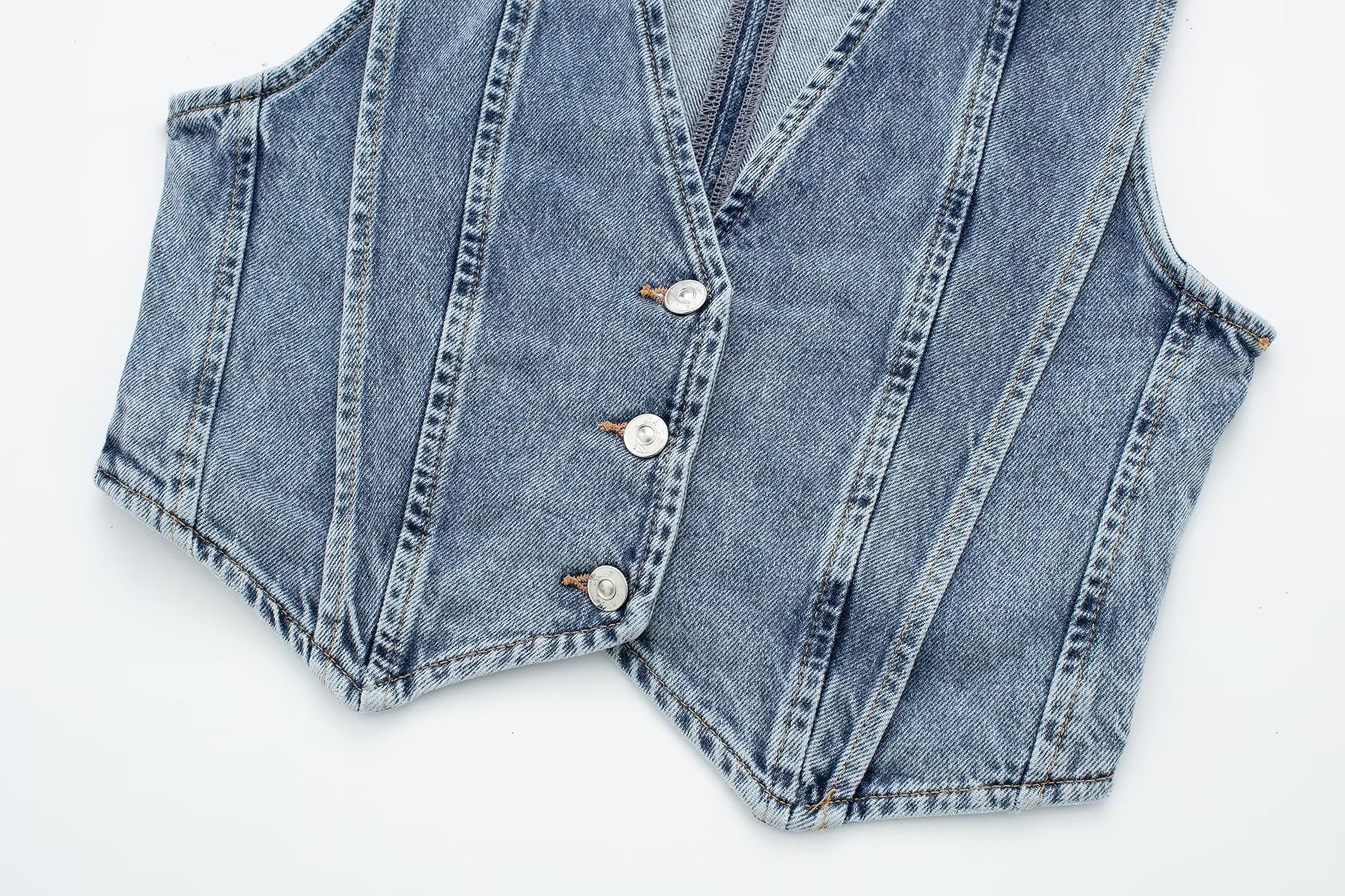 Gilet in Denim Sagomato