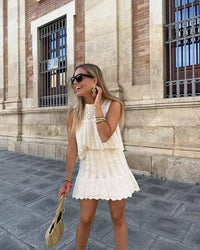 Set Top e Gonna in Maglia Ajour