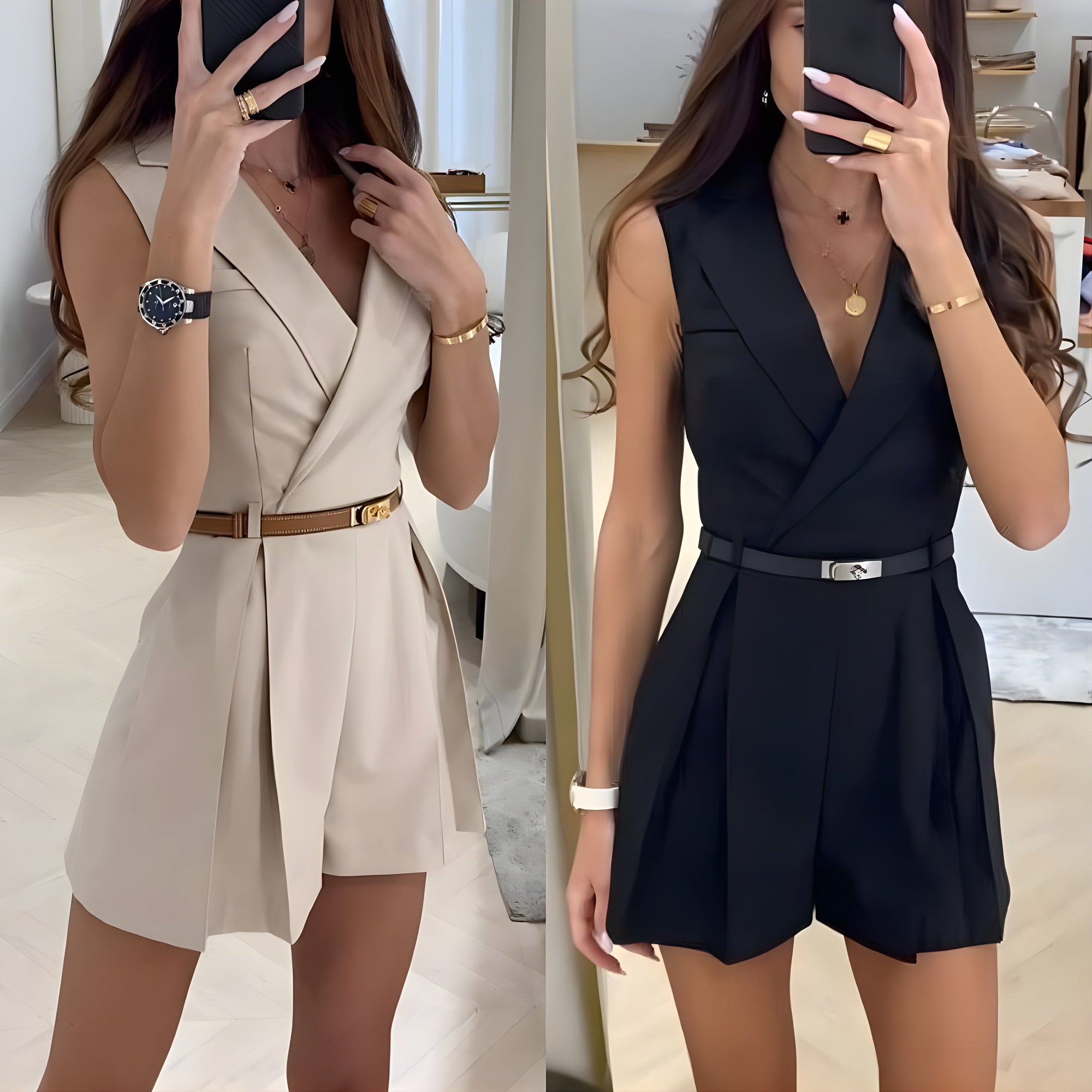 Chic Silhouette: Abito & Romper Elegante