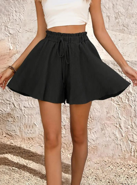 Shorts a Vita Alta e Gamba Ampia