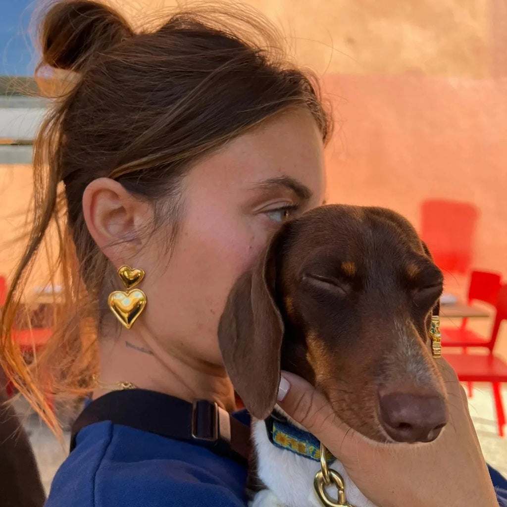 Orecchini a cuore sovrapposti