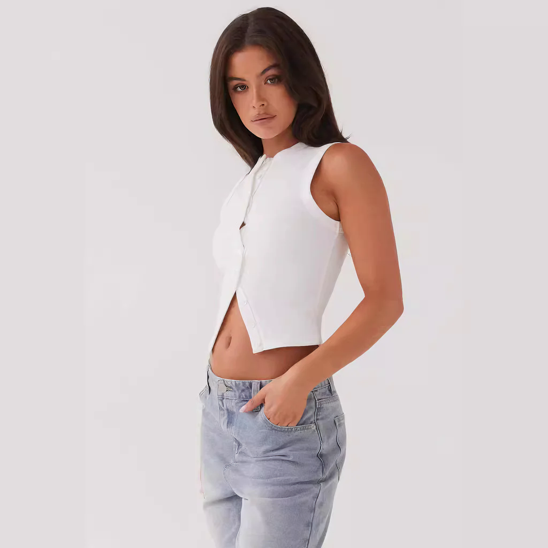 Abito Donna in Maglia a Costine Senza Maniche con Bottoni-83523-efc84e54-cf30-4300-bce1-8d4cbca791ba