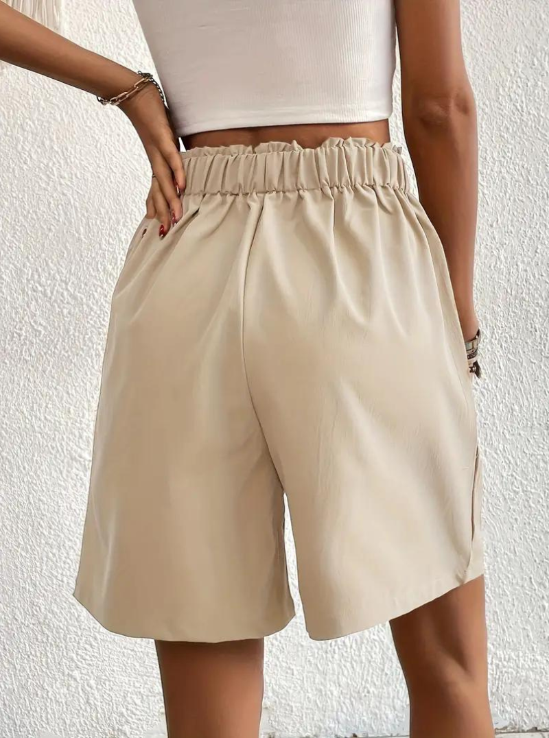 Donna Shorts Vita Alta Pieghe Frontali Tasche Funzionali-82558-f24529cf-7eb6-45a0-a1d8-d847d43c149e