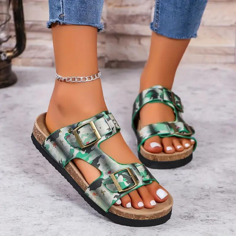 Sandali con Fibbie Dorate e Suola Platform
