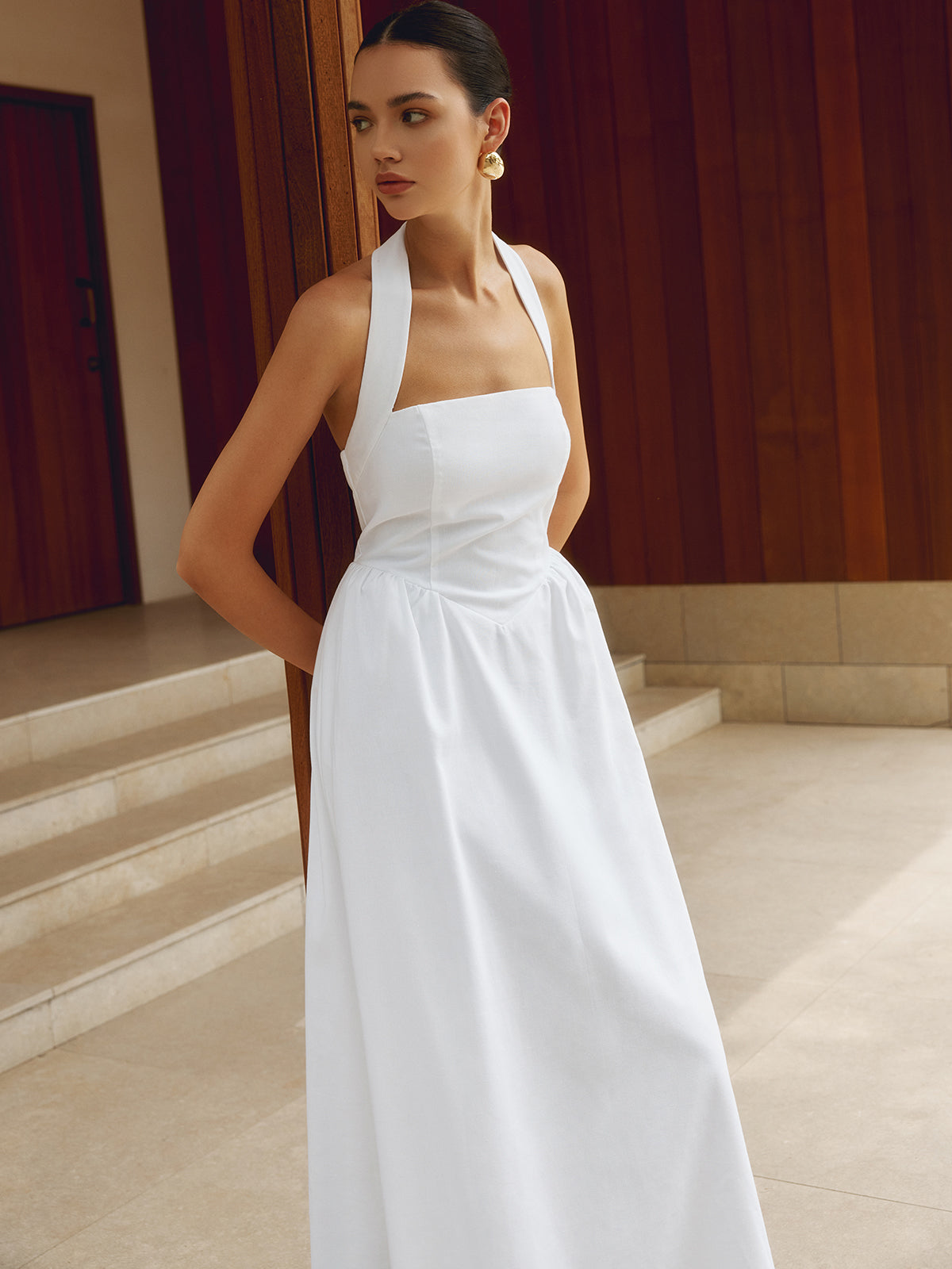 Abito A-Line con Scollo All'Americana