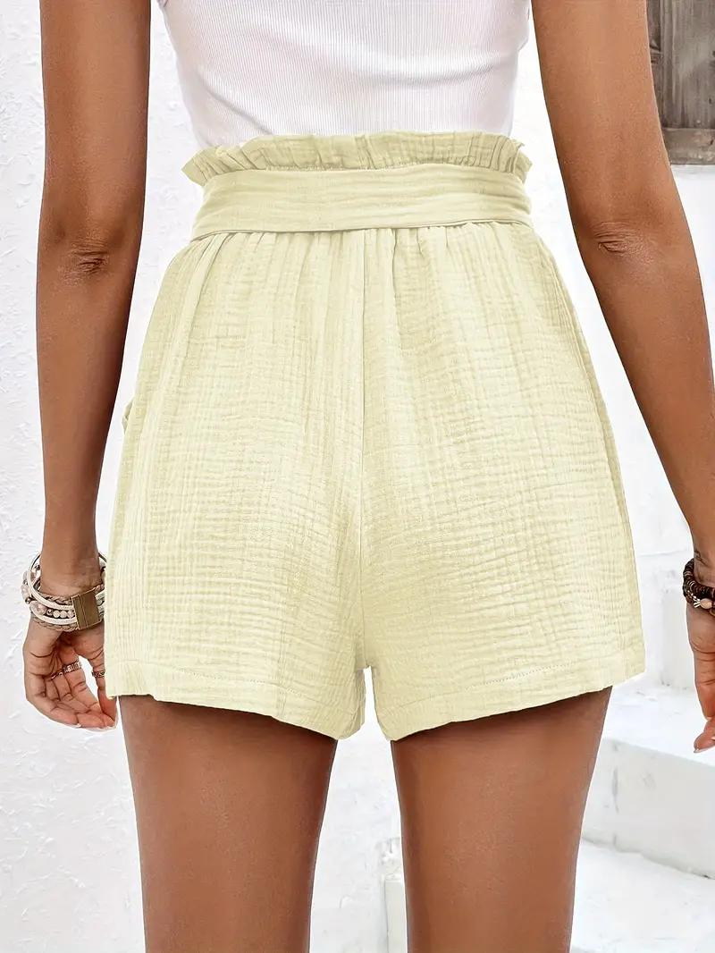 Shorts a Vita Alta con Cintura