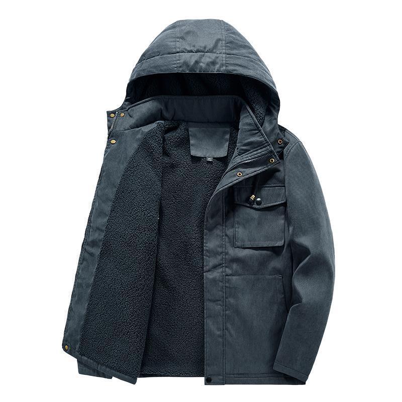 Thick Detachable Hat Lambswool Jacket by http://Lolyshop.shop