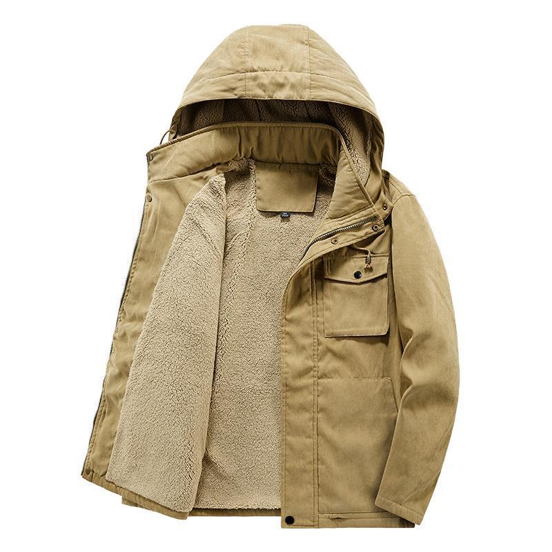 Thick Detachable Hat Lambswool Jacket by http://Lolyshop.shop