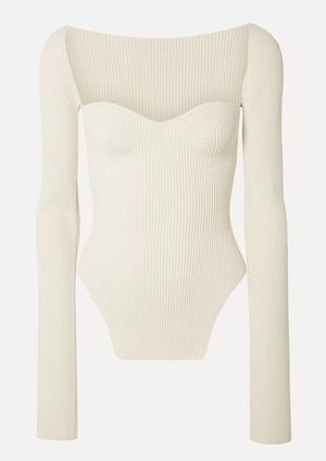 Top a Maniche Lunghe con Scollo Squadrato