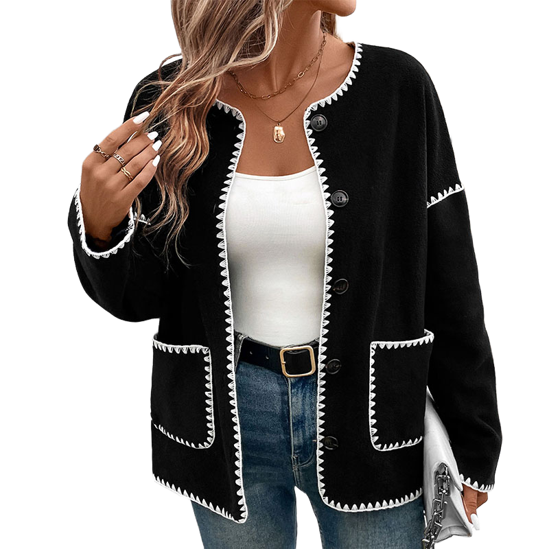 Cardigan Casual con Dettagli Eleganti