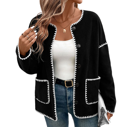 Cardigan Casual con Dettagli Eleganti